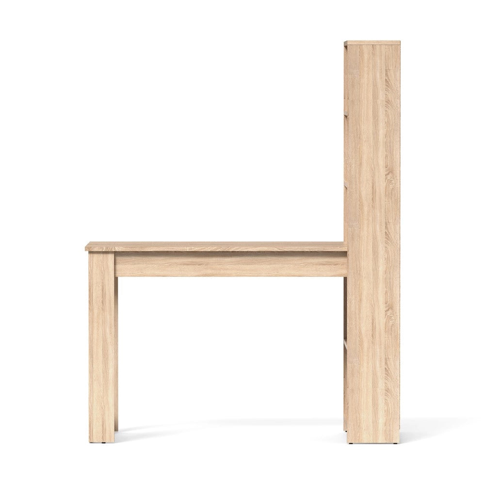 Scrivania Compatta Mojo02 con Libreria Integrata Colore Rovere