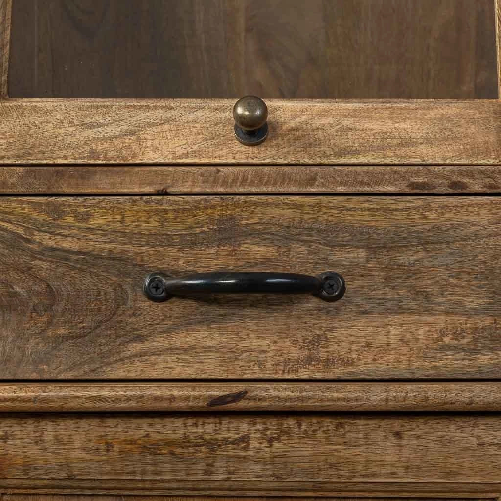 Credenza in legno invecchiato marrone 129x45x106h