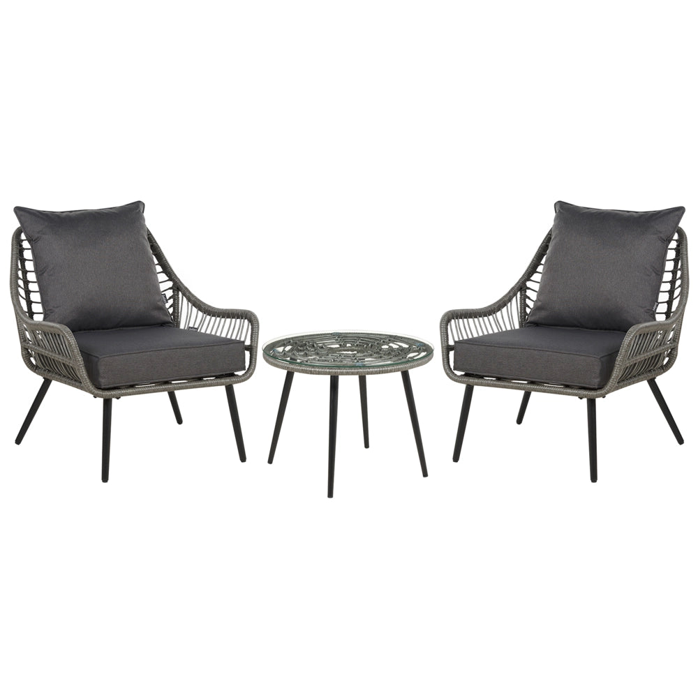 Set di copricuscini per esterni per seduta e schienale grigio scuro UV resistente stile minimalista