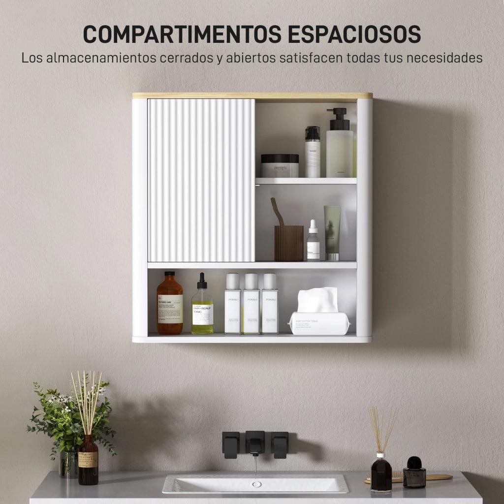 Mobile Bagno Sospeso a Parete ¨C Xylo ¨C Bianco con Anta Scorrevole 60x20x62 cm