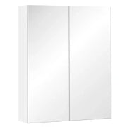 Homcom Mobiletto Pensile da Bagno con 2 Ante e Specchiera in MDF Bianco 60 x 75 x 15cm