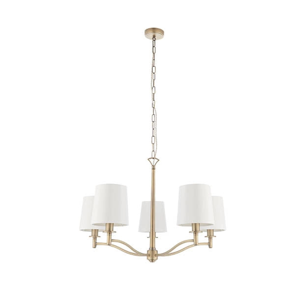 Lampadario classico ottone 5 luci E14 Ortona Endon