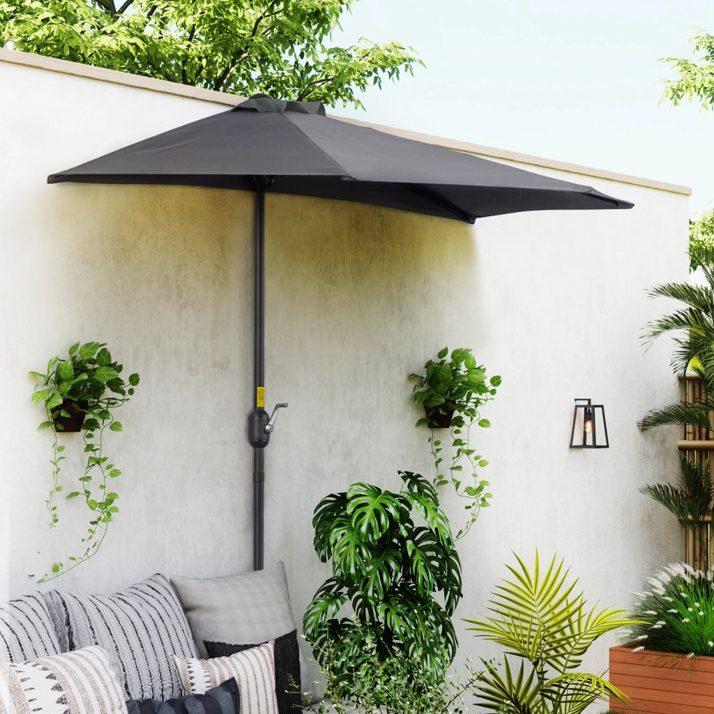 Parasole da balcone pieghevole 5 bracci ¨C zephmum ¨C grigio 270x140 cm