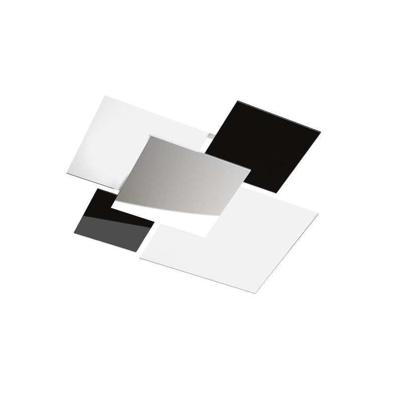 Lampada da soffitto moderna 1088/70-NE Vetri Bianchi e Neri 4xE27