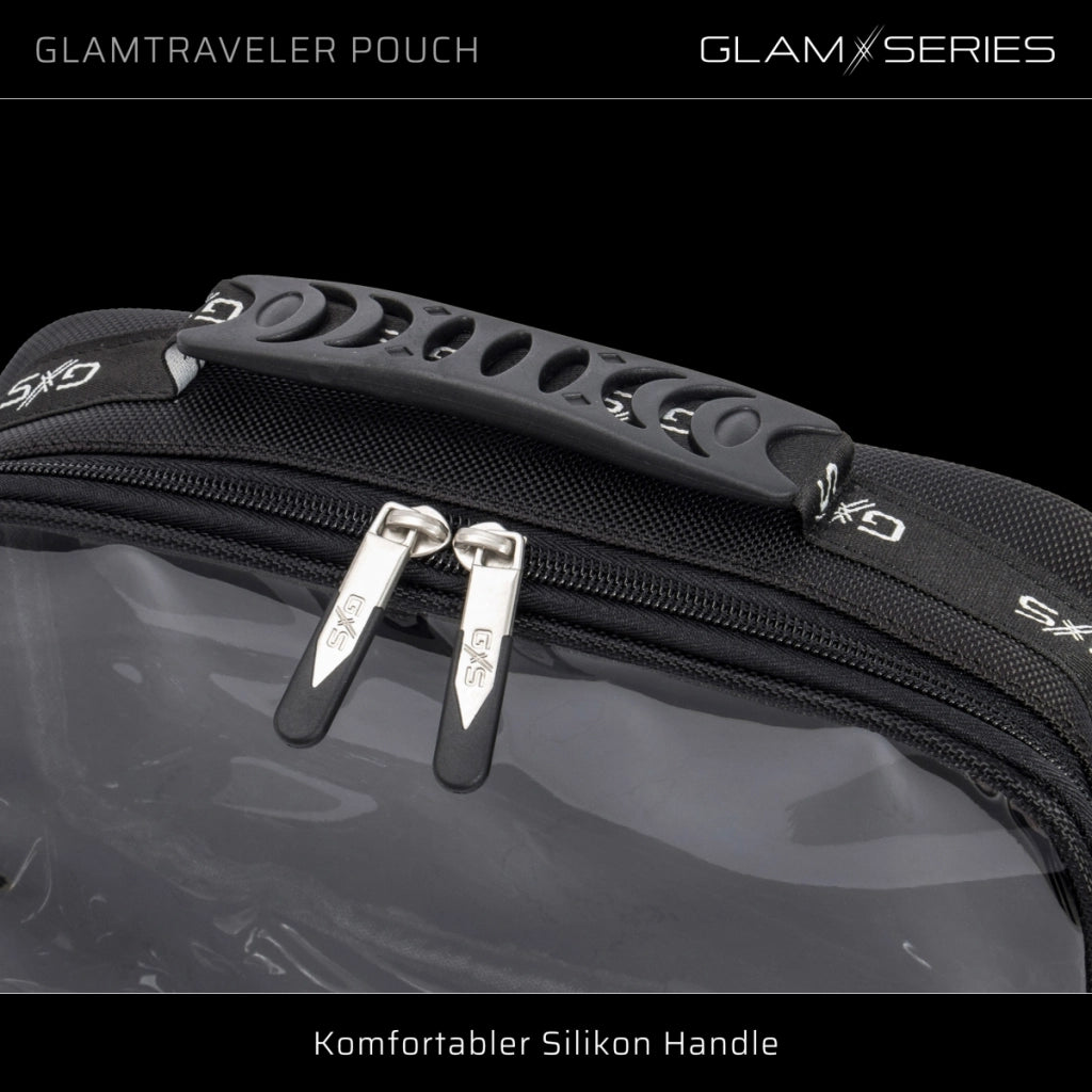 GlamSeries GlamTraveler Trousse da borsa 270 x 165 x 75 mm, beauty case, astuccio per make-up rivestito in PVC con coperchio trasparente