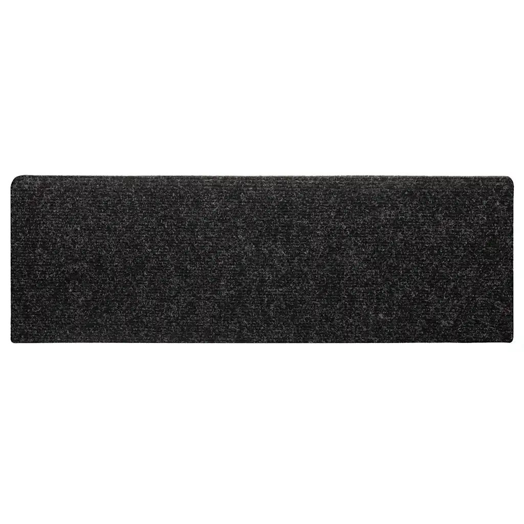 Tappetini per scale autoadesivi 30 pz 65x21x4 cm neri bordo rettangolare 3365693