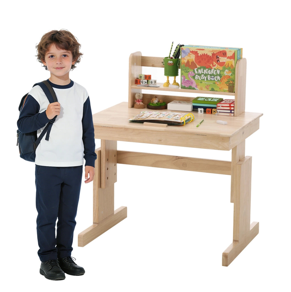 Scrivania regolabile in legno per bambini con piano inclinabile