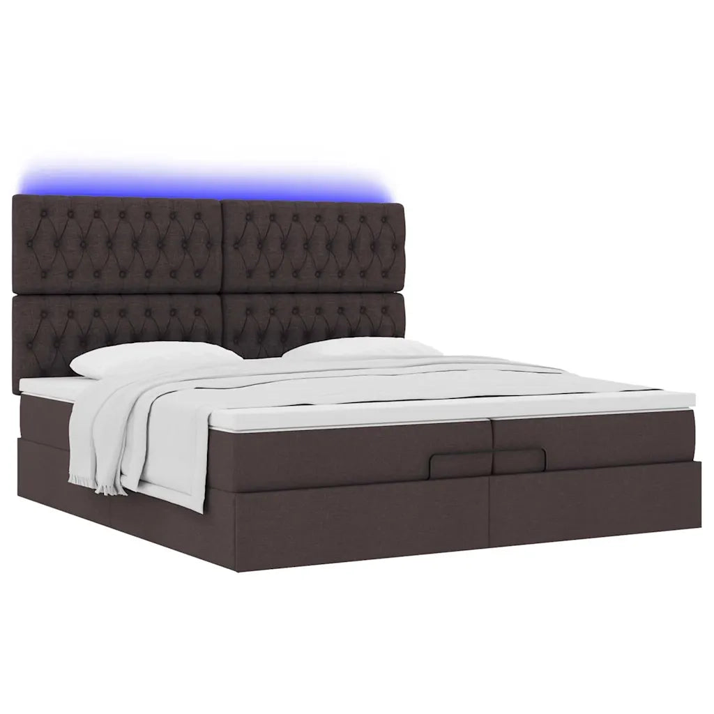 Struttura Letto Pouf con Materassi 200x200 cm in Tessuto 3314117