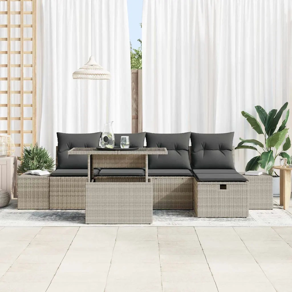 Set Divano da Giardino con cuscino 6 pcs Poly Rattan 3359869