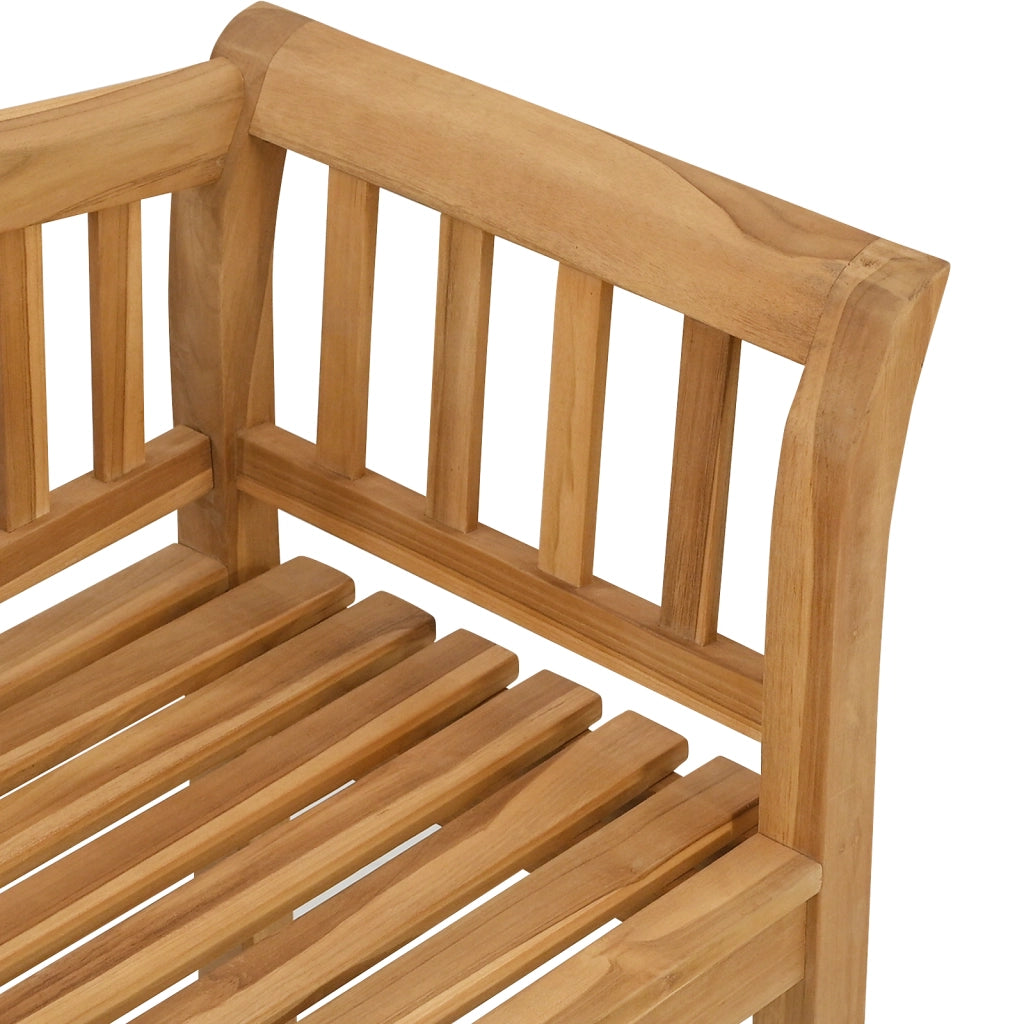 Panchina da giardino 120x53.5x85 cm in legno massello di teak