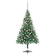 Set Albero Natale Artificiale con LED e Palline 180 cm 564 Rami cod mxl 24269