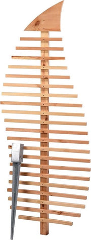 Sostegno per piante a forma di foglia di frassino in legno massello per rose - rampa XXL decorativa per protezione visiva all'ingresso esterno con piante di rampicante - 84 x 65 x 186 cm - naturale