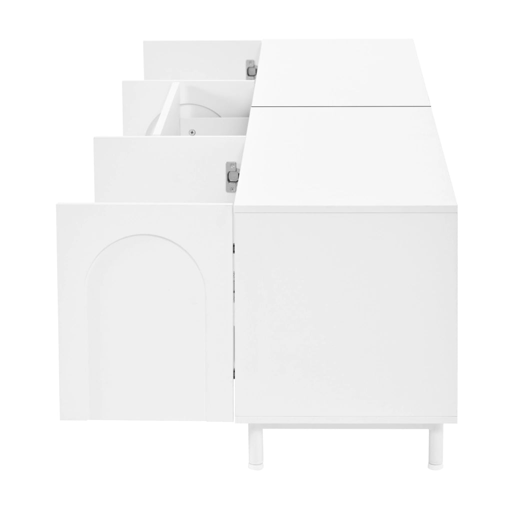 MOBILE TV 180x40x48 cm Bianco con 4 ante e 2 cassetti