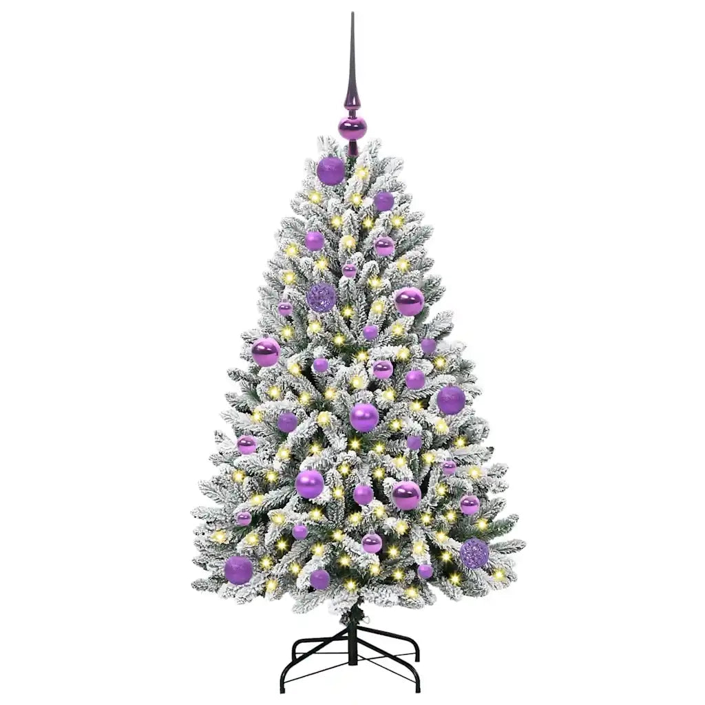 Albero di Natale Artificiale-Albero Natalizio con 150 LED Verde e Bianco 120 cm 790653