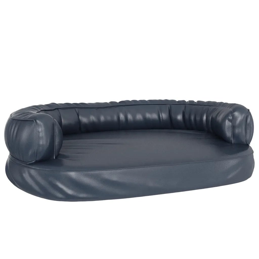 Letto Cani Ergonomico Gommapiuma Blu Scuro 88x65 cm Similpelle CFW8127064