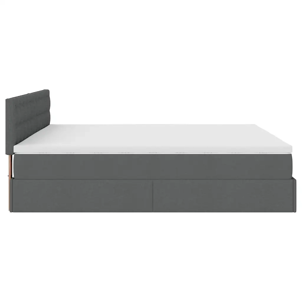 Struttura Letto Pouf con Materasso 200x200 cm in Tessuto 3311651