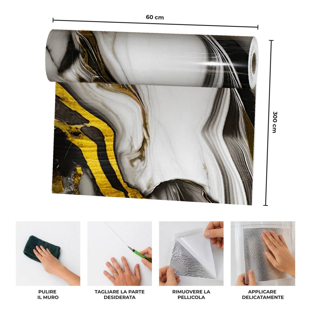 Carta Adesiva Da Rivestivmento 60x300 cm Pellicola Autoadesiva Impermeabile per Mobili, Pareti, Cucina, Tavoli e Top Cucina – Rivestimento Rimovibile per Superfici Lisce e DIY Disegno13