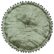 Pouf Rotondo in Velluto 40x20 cm Verde 287567