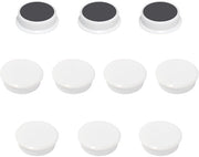Magnetini per lavagne - 10 pezzi forti magneti bianchi per frigorifero - Magnetini rotondi Minimagnetici per lavagne, pareti magnetiche e lavagne da attacchi - Piccoli magneti, magneti colorati per tavolo da pranzo, ufficio, scuola