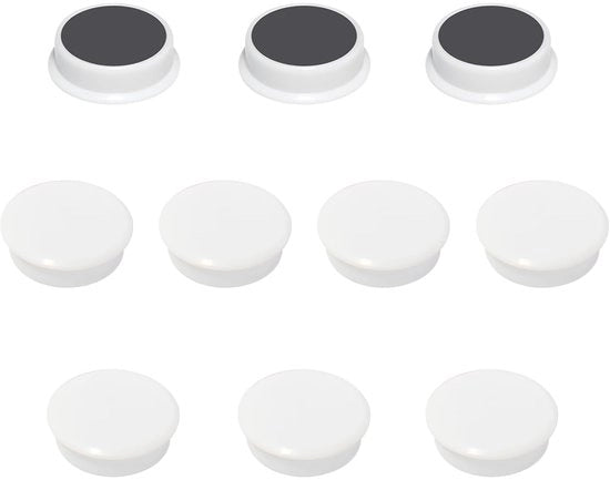 Magnetini per lavagne - 10 pezzi forti magneti bianchi per frigorifero - Magnetini rotondi Minimagnetici per lavagne, pareti magnetiche e lavagne da attacchi - Piccoli magneti, magneti colorati per tavolo da pranzo, ufficio, scuola