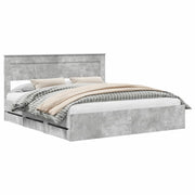Letto matrimoniale | Letto per adulti | Struttura del letto con cassetto Grigio cemento 180 x 200 cm