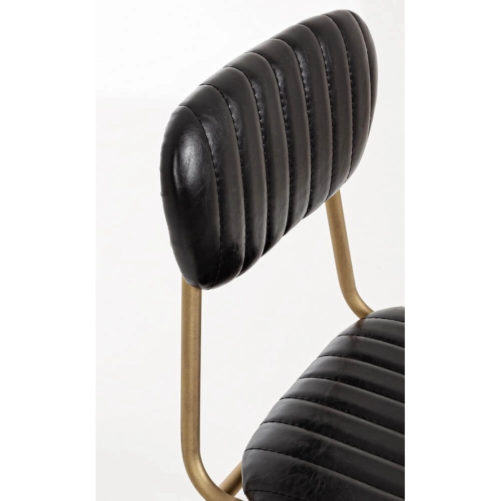 Set di 2 sedie imbottite in similpelle con struttura in metallo - BARNABY