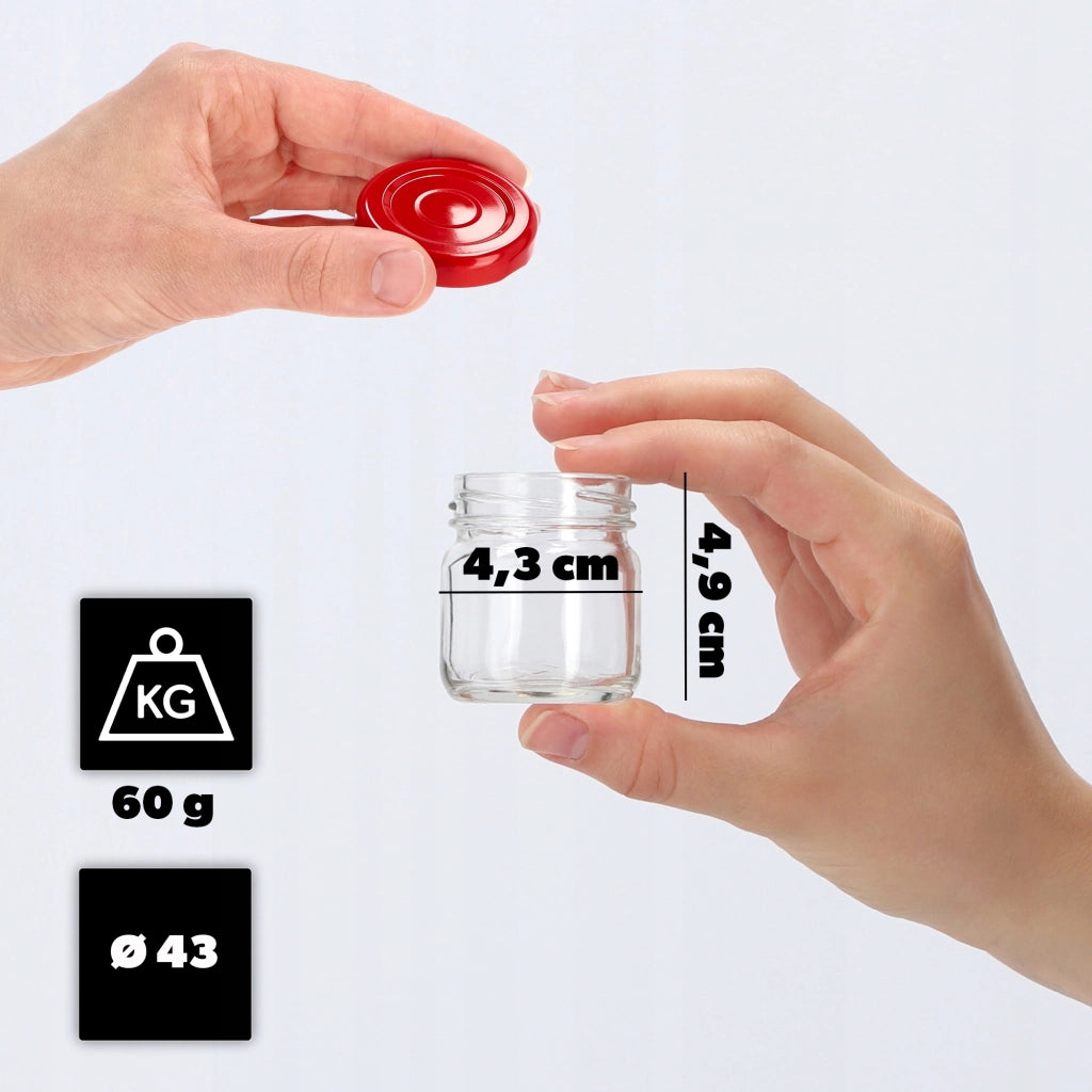 KADAX 50x Barattolo 40ml + Tappo Fi43 per Miele Spezie