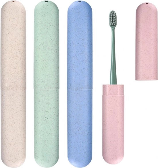 Set di pennelli da denti - Contenitore di trasporto - Set da 4 pezzi - Oltre a un contenitore per pennelli da denti - Protezione - Accessori di viaggio - Contenitore di trasporto - Organizzazione - Casella - Viaggi - Conservazione del contenitore