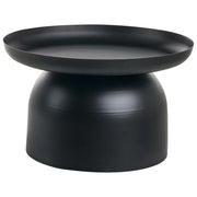 Tavolino da salotto in metallo rotondo nero soggiorno elegante