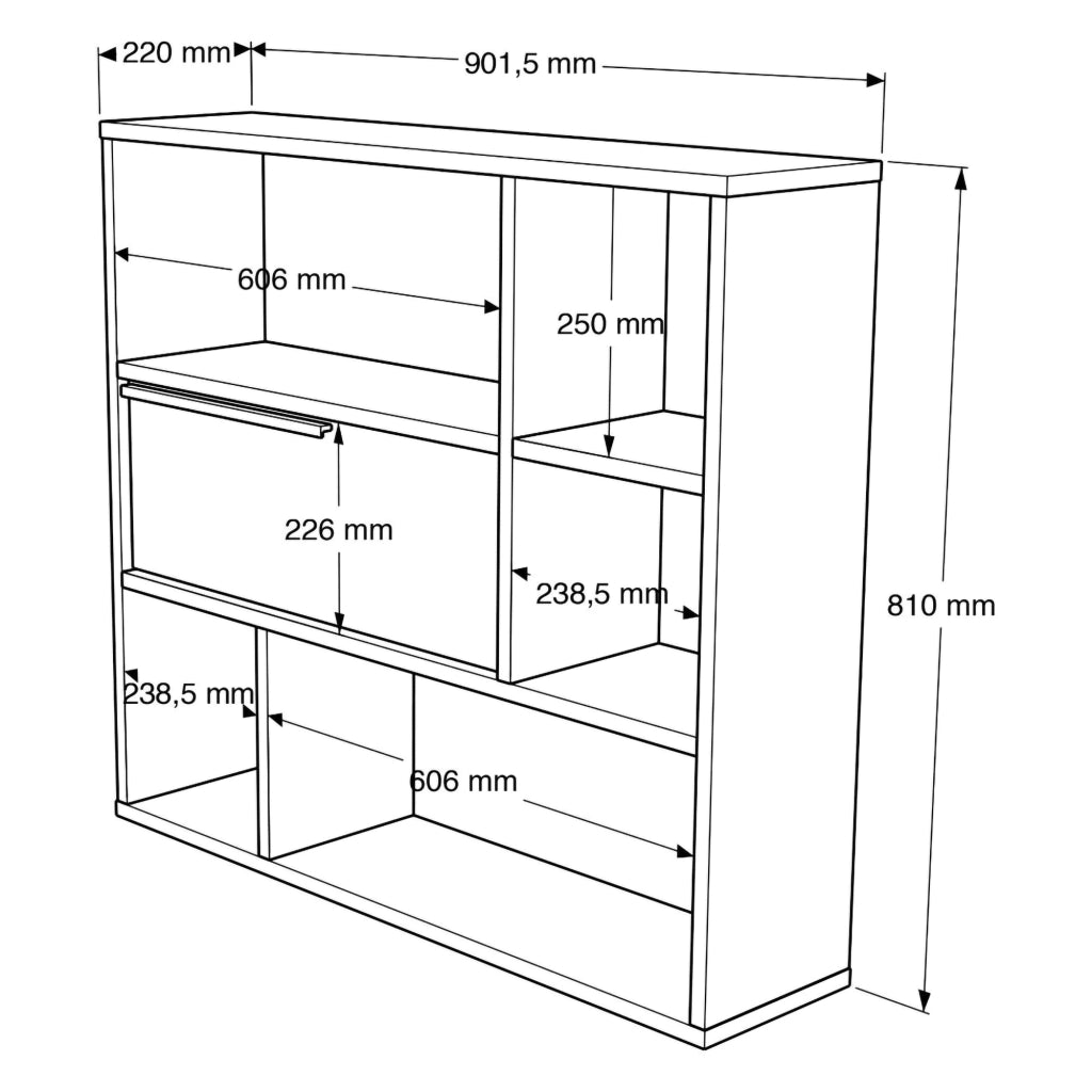 Coeli, Mensola 5 Ripiani, 90x22x81h cm Bianco