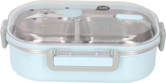 Liner di stile descrittivo termoisolante per scatola di latta per bambini con pranzo scolastico: vis trasparente blu.