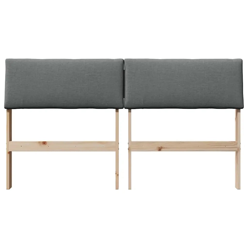Testiera imbottita Grigio scuro 135 cm Pino massello