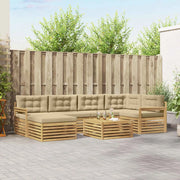 Set di divani da esterno 7 pz Bianco e Beige 3390793
