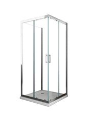 Box Cabina Doccia 3 Lati Vetro Fisso Laterale + Due Lati Scorrevoli Vetro 6 mm H 190 cm 80x90x80