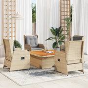 Set Divani da Giardino 5 pz con Cuscini in Polyrattan Beige 3262743