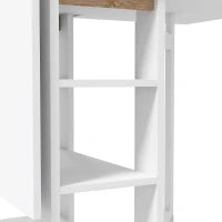 Tavolo Pieghevole Pranzo con 2 Ribalte e Ripiani Espandibile per 4 Persone, 120x60x75 cm, Bianco