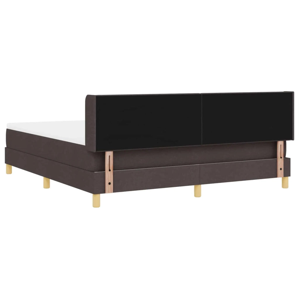 Letto a molle con materasso Marrone Scuro 200 x 180 cm Tessuto 3341310