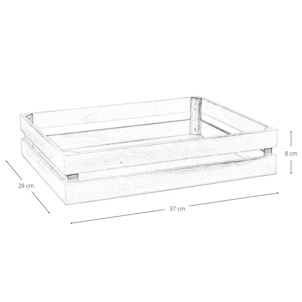 Cassette contenitori in Legno fiammato naturali da 3 Pezzi 37 X 28 X h 8 cm