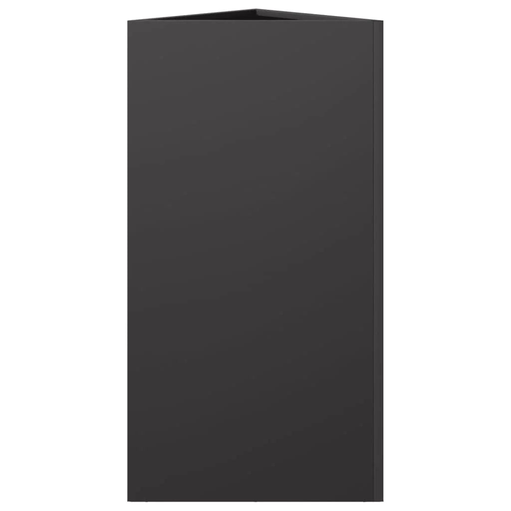 Fioriera rialzata triangolare per piante fiori e patio/giardino 40 x 34,5 x 70 cm acciaio nero 02_0038810