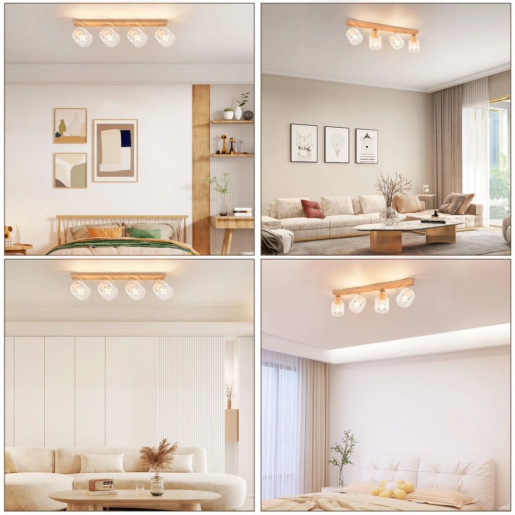 ZMH Faretto da soffitto a 4 luci E14 Bianco Moderno Lampada da soggiorno Max.25w