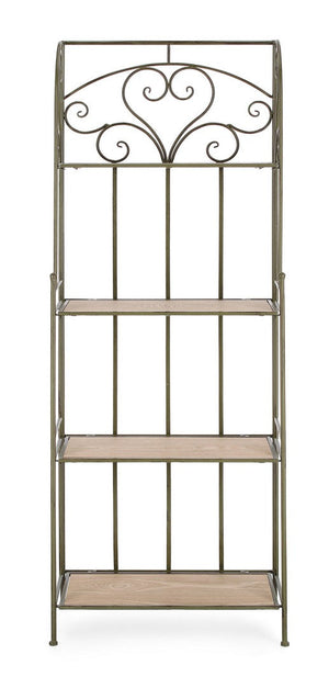 Scaffale 4 Ripiani 59x28x167 cm in Acciaio Guenda Verde Scuro