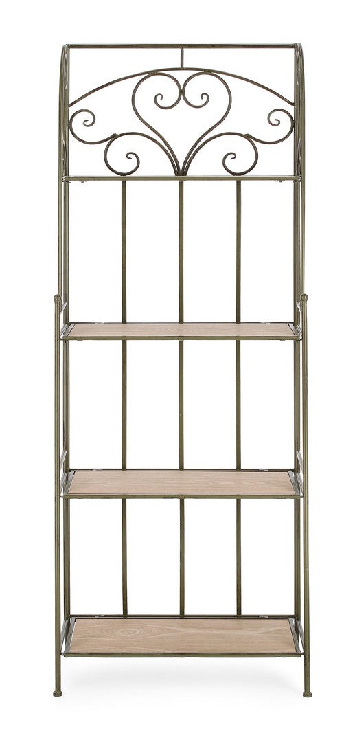 Scaffale 4 Ripiani 59x28x167 cm in Acciaio Guenda Verde Scuro