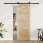 Porta scorrevole Naturale e Nero 73,5 x 211 cm