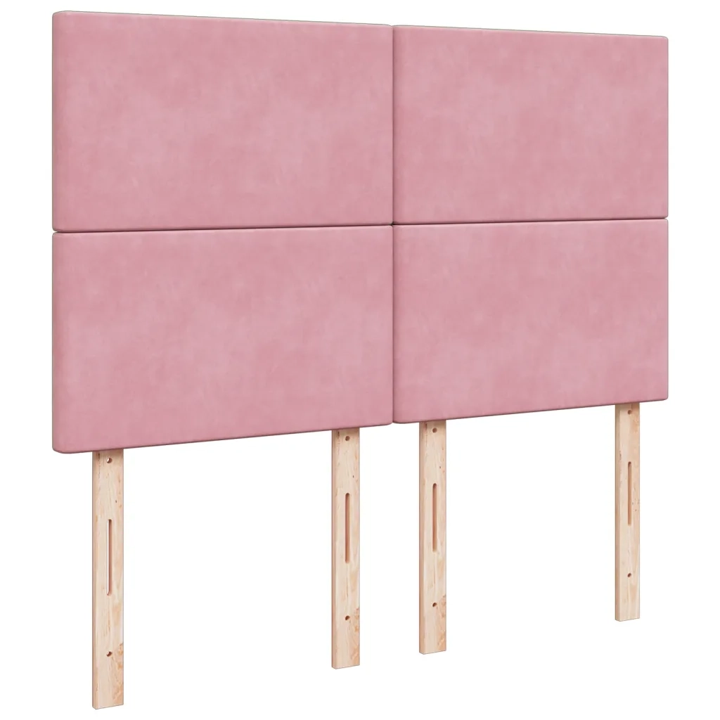 vidaXL Giroletto a Molle con Materasso Rosa 140x190 cm in Velluto