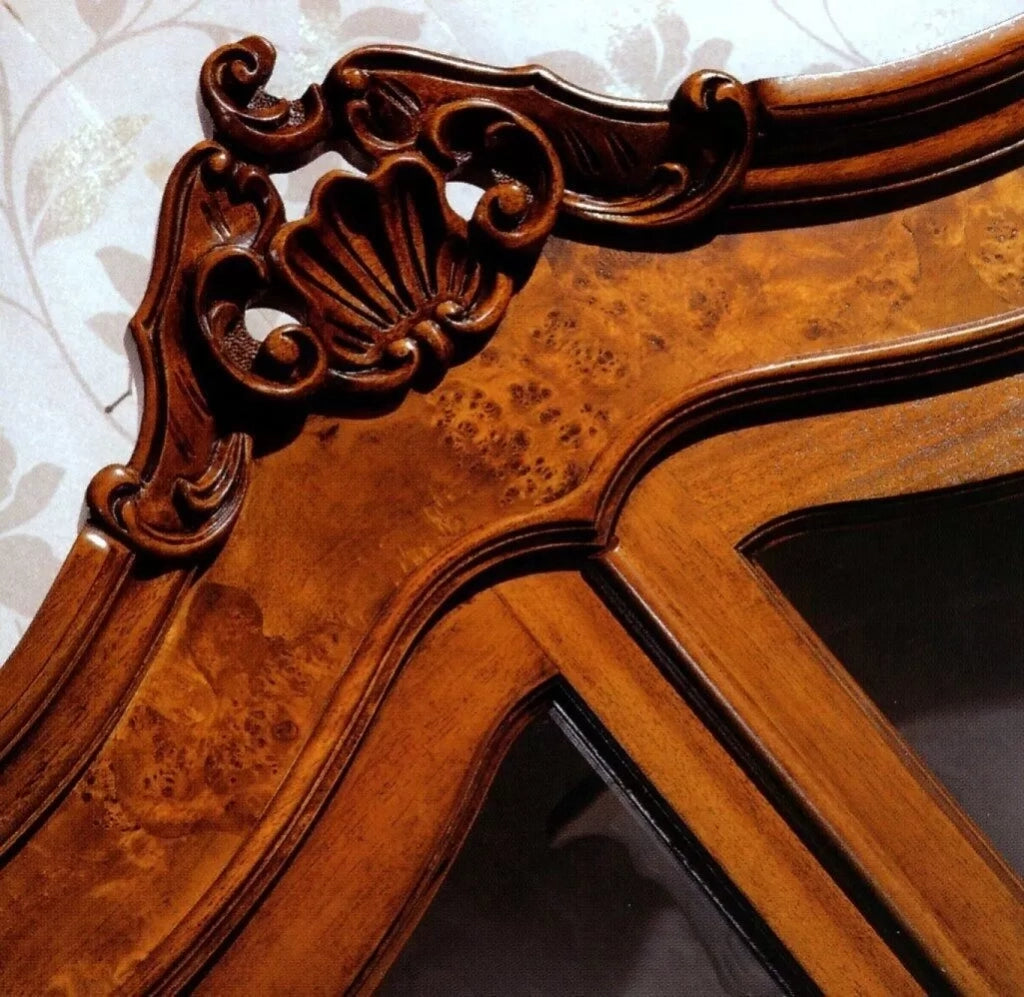 Vetrina legno 1 porta impero finitura noce bassano 72x46x214 - Mobili 2G