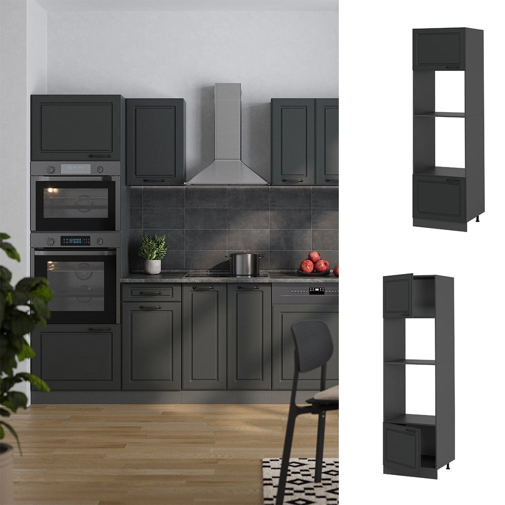 Mobile cucina microonde R-Line Antracite rustico/Antracite 60 cm Vicco