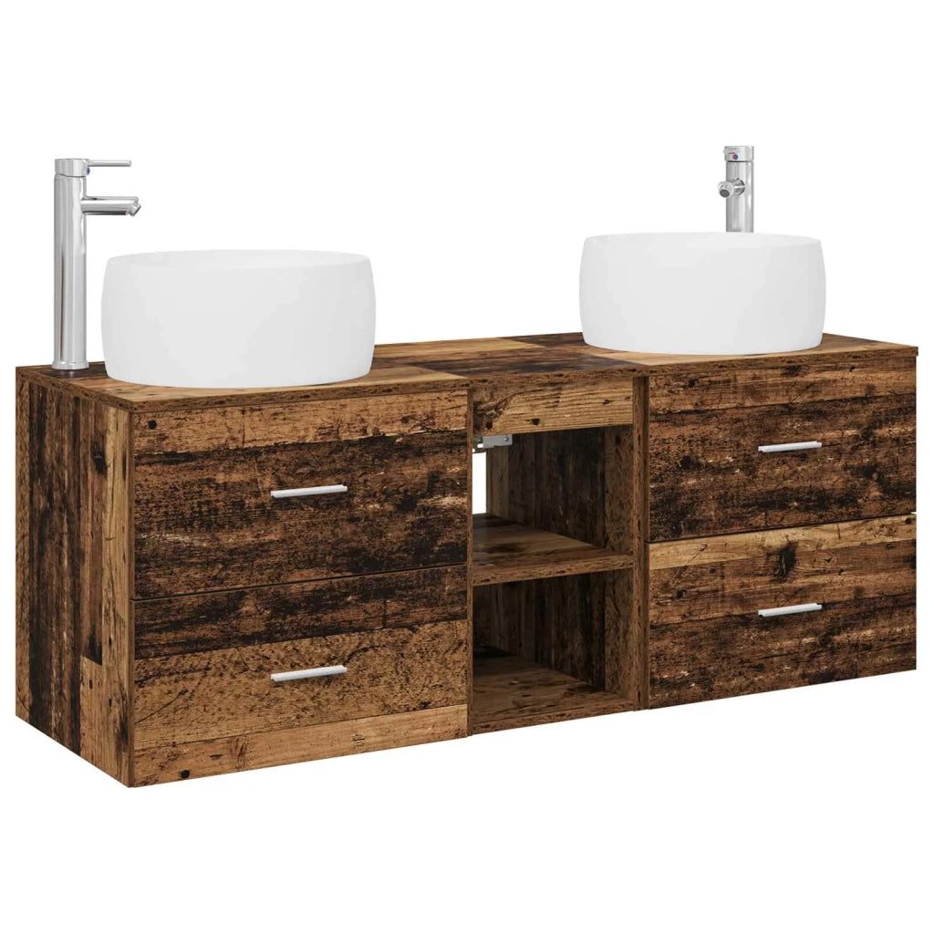 Set di mobili per il bagno 3 pz Legno antico 3405929