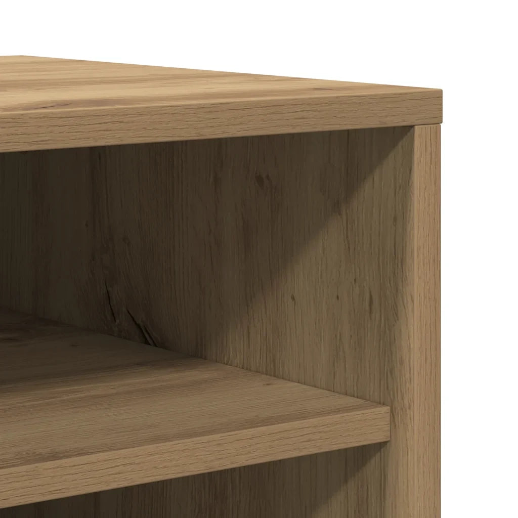 Scarpiera moderna con 6 ripiani a giorno 60 x 35 x 92 cm finitura rovere ingegnerizzato realizzata artigianalmente 02_0050914
