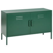Credenza a 2 ante in acciaio verde mensole per mobili per ufficio a casa Tappi per gambe Design industriale