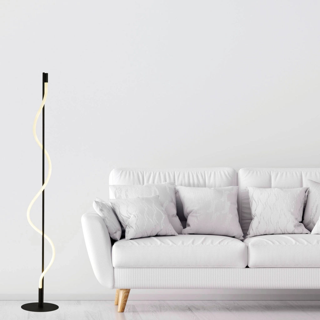 Lampada Da Scrivania Serpente Acciaio Bianco Policarbonato Nero Led 8W 2700K